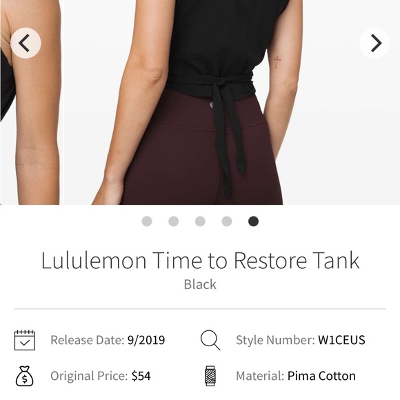 Lululemon time to restore tank, size 4 - Picture 2 of 5